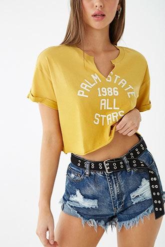 Forever21 All Stars Graphic Crop Top