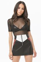 Forever21 Colorblock Faux Leather Mini Skirt