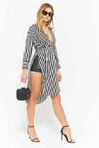 Forever21 Striped Longline Wrap Top