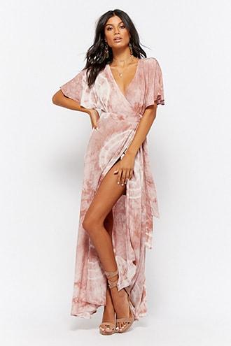 Forever21 Tie-dye Maxi Wrap Dress