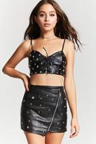 Forever21 Studded Faux Leather Moto Skirt