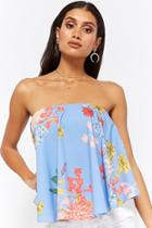 Forever21 Floral Strapless Handkerchief Top