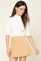 Forever21 Women's  Khaki Corduroy Mini Skirt