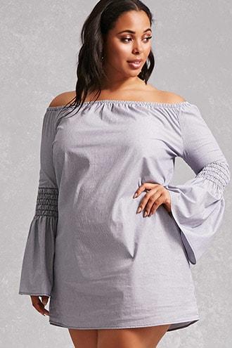 Forever21 Plus Size Pinstripe Mini Dress