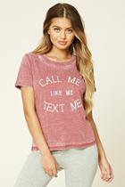 Forever21 Women's  Call Me Graphic Pj Tee