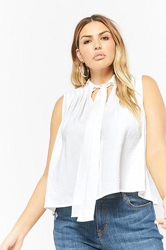 Forever21 Plus Size Tie-neck Top
