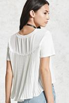 Forever21 High-low Pleated Pocket Tee