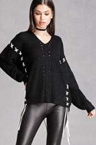 Forever21 Oversized Lace-up Sweater