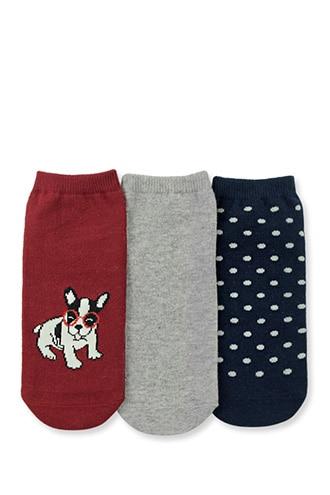 Forever21 Dog Graphic Ankle Socks - 3 Pack