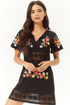 Forever21 Embroidered Crochet Swim Cover-up Dress
