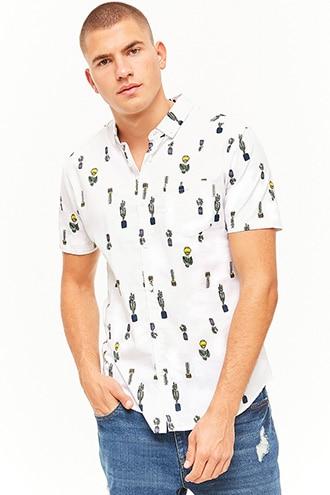 Forever21 Soulstar Succulents Print Shirt