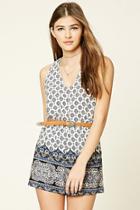 Forever21 Abstract Floral Print Romper