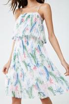 Forever21 Pleated Leaf Print Dress