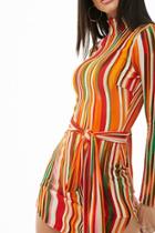 Forever21 Striped Zip-front Mini Dress