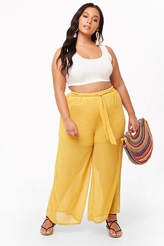 Forever21 Plus Size Chiffon Wide-leg Pants