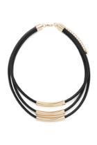 Forever21 Faux Leather Layered Necklace