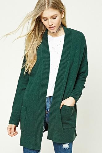 Forever21 Open-front Pocket Cardigan