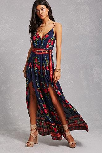 Forever21 Floral Print Cami Jumpsuit