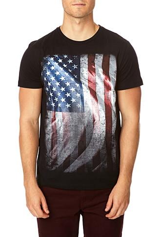 21 Men American Flag Tee
