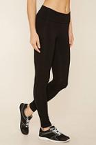 Forever21 Women's  Black Active Fold-over Leggings