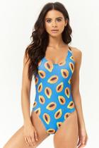 Forever21 Papaya Print One-piece Swimsuit