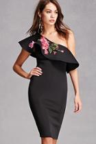 Forever21 Embroidered One-shoulder Dress
