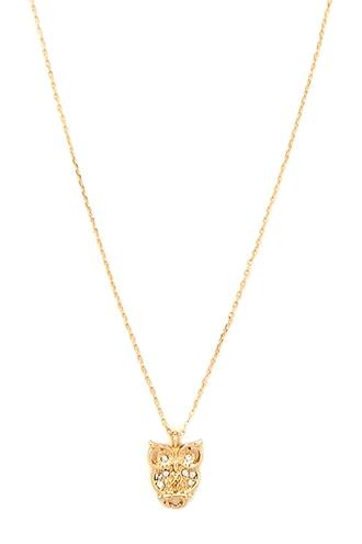 Forever21 Gold & Clear Owl Pendant Necklace
