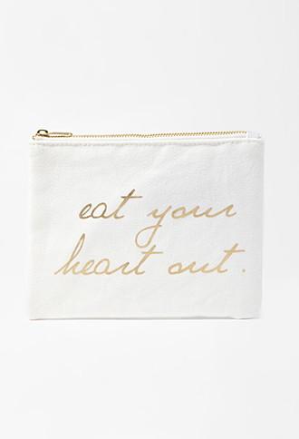 Forever21 Your Heart Canvas Pouch