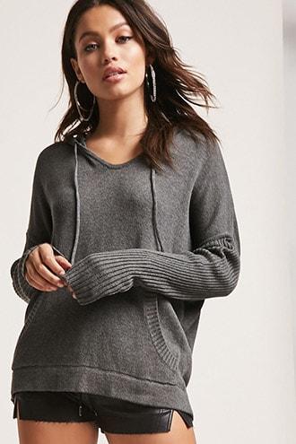 Forever21 Heathered Dolman-sleeve Sweater