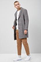 Forever21 Wool-blend Glen Plaid Print Coat
