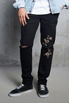 Forever21 Floral Embroidered Jeans