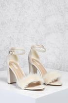 Forever21 Faux Fur Ankle-strap Heels