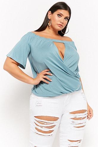 Forever21 Plus Size Surplice Cutout High-low Top