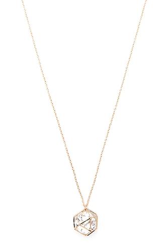Forever21 Gold & Clear Geo Cutout Pendant Necklace