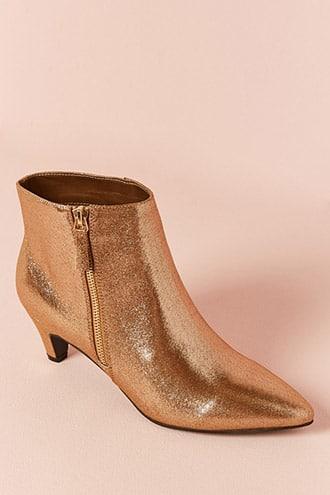 Forever21 Metallic Faux Leather Ankle Boots