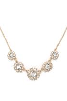 Forever21 Gold & Clear Floral Pendant Necklace