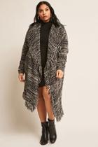 Forever21 Plus Size Marled Open-front Fringe Cardigan
