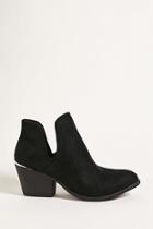 Forever21 Faux Suede Notched Ankle Boots