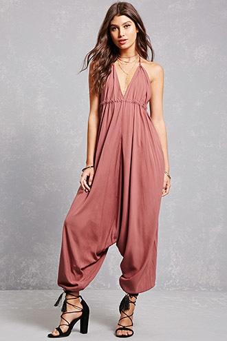 Forever21 Drop-crotch Halter Jumpsuit