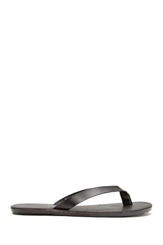 Forever21 Mens Faux Leather Flip Flops