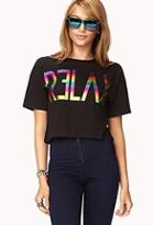 Forever21 Rainbow Relax Crop Top