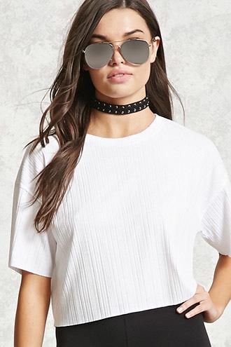 Forever21 Semi-sheer Ribbed Top
