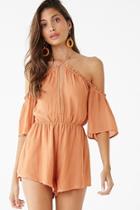 Forever21 Chiffon Open-shoulder Romper