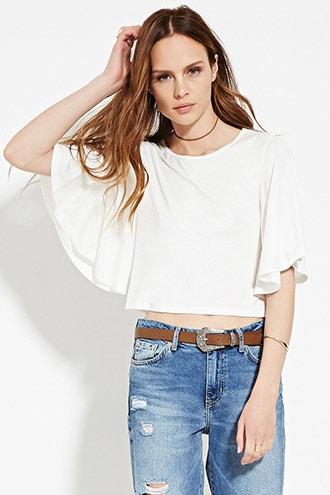 Forever21 Contemporary Angel-sleeve Top