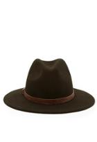Forever21 Embossed-band Wool Fedora (olive)