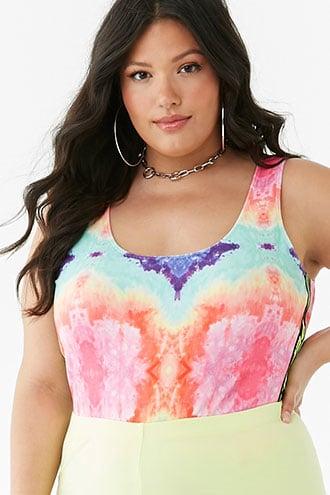 Forever21 Plus Size Pepsi Tie-dye Bodysuit