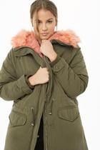 Forever21 Plus Size Dex Faux Fur-lined Hooded Jacket