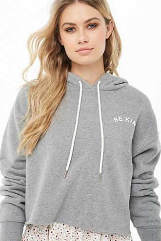 Forever21 Be Kind Graphic Fleece Hoodie