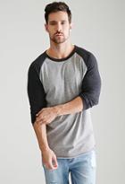 Forever21 Heathered Colorblock Baseball Tee