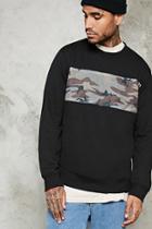 21 Men Men's  Camo Mesh-front Sweatshirt